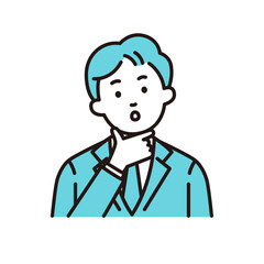 悩む若い会社員　ベクター