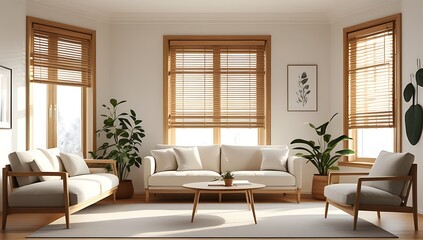 Minimalist Living Room With Wooden Accents And Natural Light