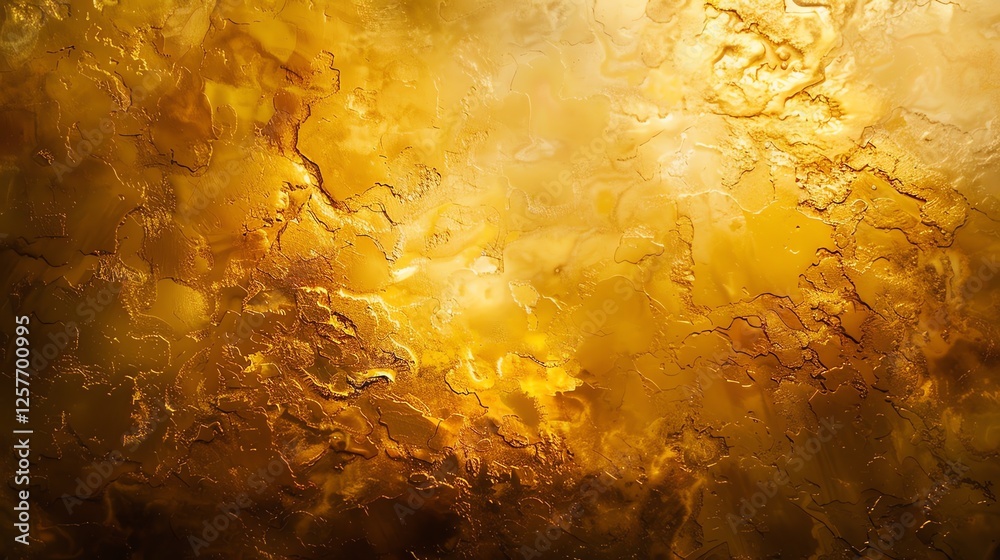 Wall mural molten gold swirls and ripples in a mesmerizing pattern, creating an abstract work of art.