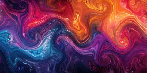 Fototapeta premium Vibrant and dynamic abstract background with mesmerizing swirls and curves glowing
