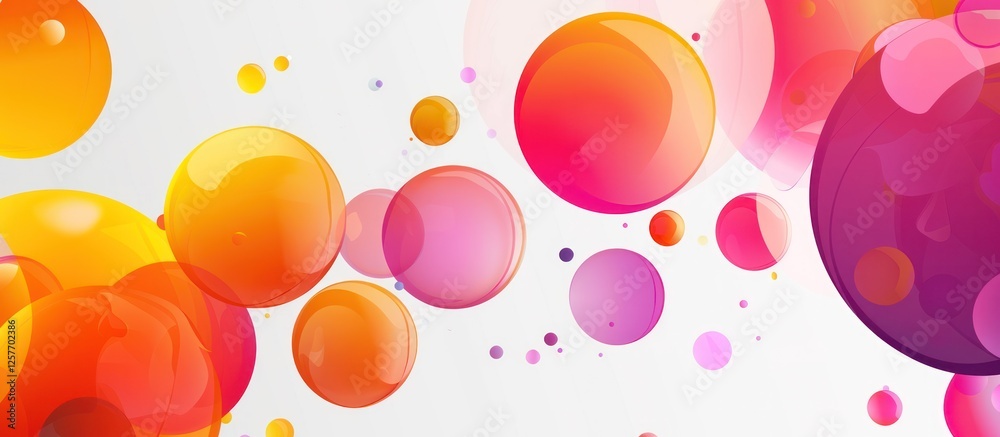 Fototapete rounded geometric shapes on white. bubble geometric minimal abstract background for wallpaper arrang