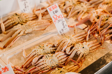 Queen crab ( snow crab, zuwai crab) sold in the Japanese market.