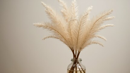 Elegant Dried Plants Arranged in a Glass Vase for Modern Home Decor