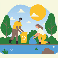 Earth Day River Cleanup: Volunteers in Action for a Greener Planet water nature 