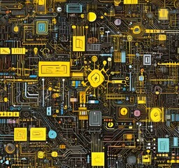 Fototapeta premium Illustration of abstract technology background.
