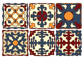 Ethnic Patterns Vector Background Set