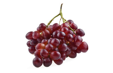 red grapes isolated on white background.