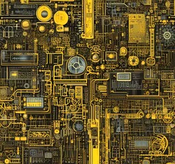 Fototapeta premium Illustration of abstract technology background.