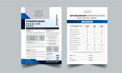  Nonprofit Event Sponsorship Levels Fundraising Flyers 2 style design layout concept