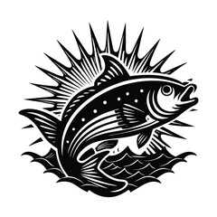 Obraz premium Vintage fishing logo Vector Images