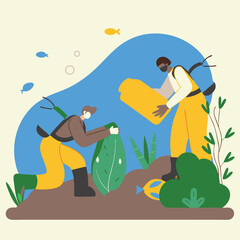 Ocean Guardians: Underwater Cleanup Divers on Earth Day sea waste marine debris 