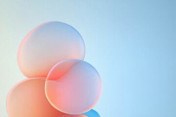 abstract pastel spheres on blue background
