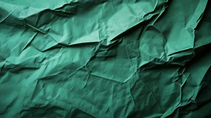 Wrinkled teal paper with contrasting shadows.