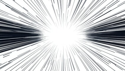 Abstract Speed Lines Background Graphic Design Illustration Digital Art Black and White Radiating Lines Zoom Burst Effect