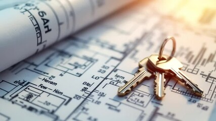 Keys on Architectural Blueprint - Powered by Adobe