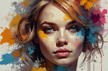 Ethereal watercolor portrait of a woman’s face blending seamlessly into a delicate flower petal, symbolizing femininity, nature, and poetic transformation for International Women’s Day, 8 March.