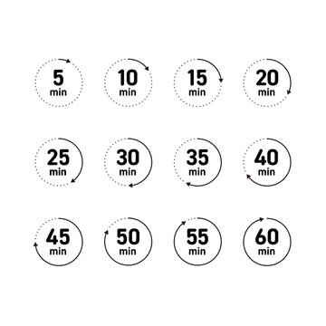 シンプルな5分刻みの時計素材セット
