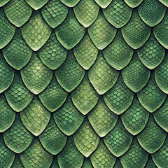 Obraz premium Seamless reptile skin texture with green scales