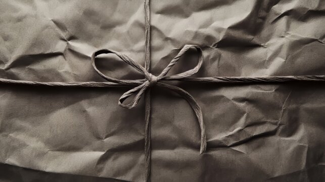 Wrapped package with simple twine bow detail