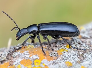 Fototapeta premium Fehlerspezifische Makrobildgebung eines Borkenkäfers (Ips typographus) auf der Rinde einer gemeinen Fichte