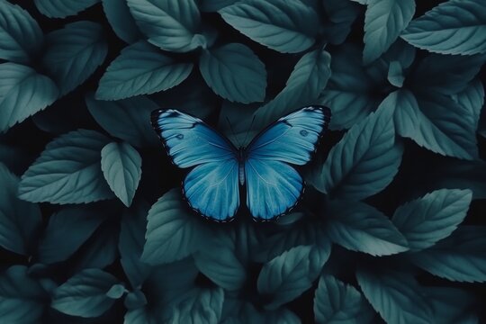 Der elegante tropische Schmetterling, auch als Blauer Morphofalter oder Himmelsfalter bezeichnet und wissenschaftlich als Morpho peleides bekannt, geh&ouml;rt zu den Edelfaltern