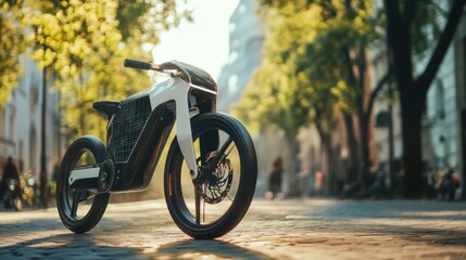 An advanced electric bike with built-in solar panels,