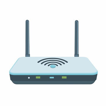 blue wifi router with antennas clip art preview