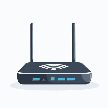 black wifi router with antennas clip art preview