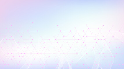 Modern health care or medical background design. Health care innovation concept. Horizontal header web banner. Abstract geometric background with hexagon shapes for medicine, science, chemistry.