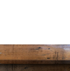 Empty Wooden Desk Mockup. Kitchen Table Isolated