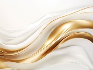 Obraz premium Free plain white background with gold wave