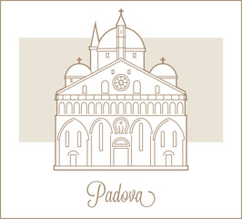 Padova Italy post card vector illustration