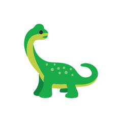 Cartoon antarctosaurus dinosaurs character of giant dino animals. Green sauropod on white background. 