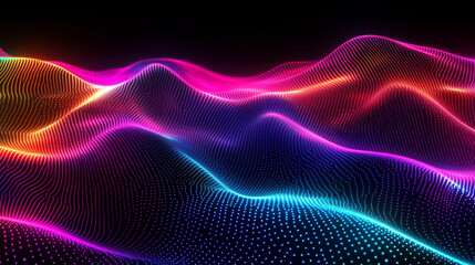 Fototapeta premium Futuristic glowing digital wave with vibrant particles, perfect for technology, data visualization, and artificial intelligence concepts