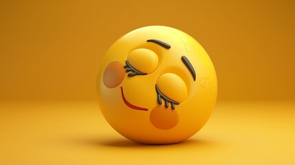 A sleepy emoji with a slightly tilted head and a soft snoring effect, complete with detailed lighting and shadowing. The smooth textures and shading add realism.