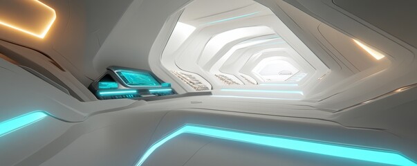 Obraz premium Central server rack area. Cloud backup facility. 3D rendering