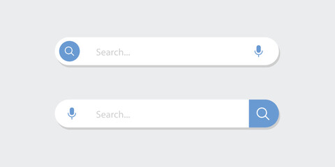 Search bar, search boxes with shadow on background - stock vector.