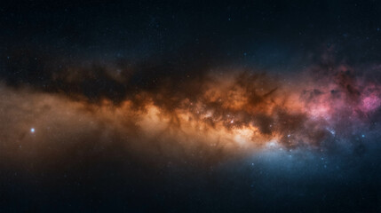 Fototapeta premium Cosmic galaxy with vibrant colors and starry background, showcasing beauty of universe