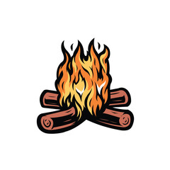 Premium Bonfire Campfire Vector Art Illustration Isolated
