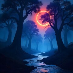 halloween night landscape