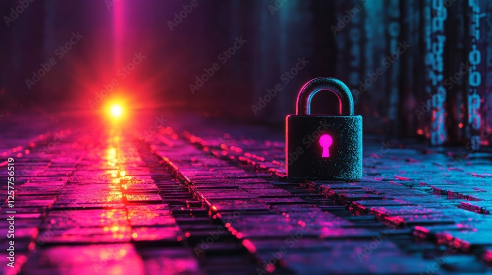Poster this visual representation highlights cybersecurity data protection technology, showing an internet 