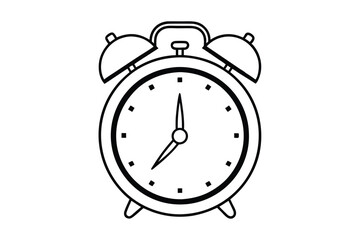 Line art vector illustration of a classic alarm clock5.eps
