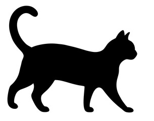 black cat silhouette vector, Simple silhouette Design vector icon with white background. Pet Animal vector