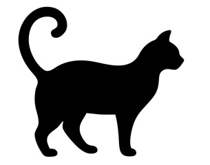 black cat silhouette vector, Simple silhouette Design vector icon with white background. Pet Animal vector