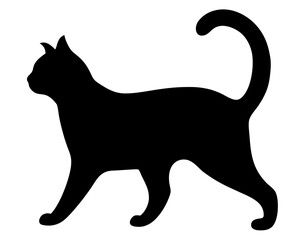 black cat silhouette vector, Simple silhouette Design vector icon with white background. Pet Animal vector