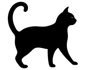 black cat silhouette vector, Simple silhouette Design vector icon with white background. Pet Animal vector
