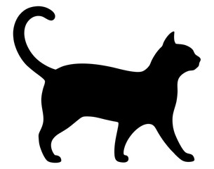 black cat silhouette vector, Simple silhouette Design vector icon with white background. Pet Animal vector