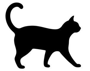 black cat silhouette vector, Simple silhouette Design vector icon with white background. Pet Animal vector