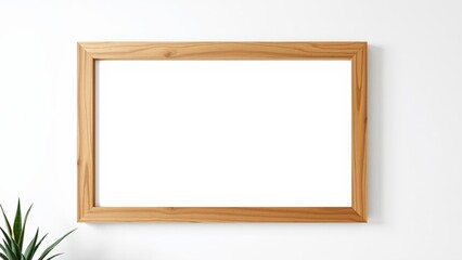 Minimalist Wooden Frame on a Simple Wall Background for Art Displays and Interior Decoration Ideas in Contemporary Spaces