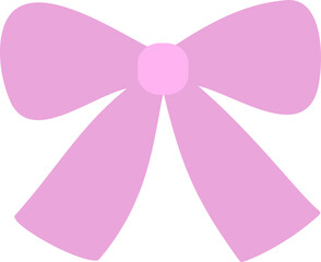 Cute pink ribbon bow icon.
Pastel bowtie flat vector isolated .
Transparent background.